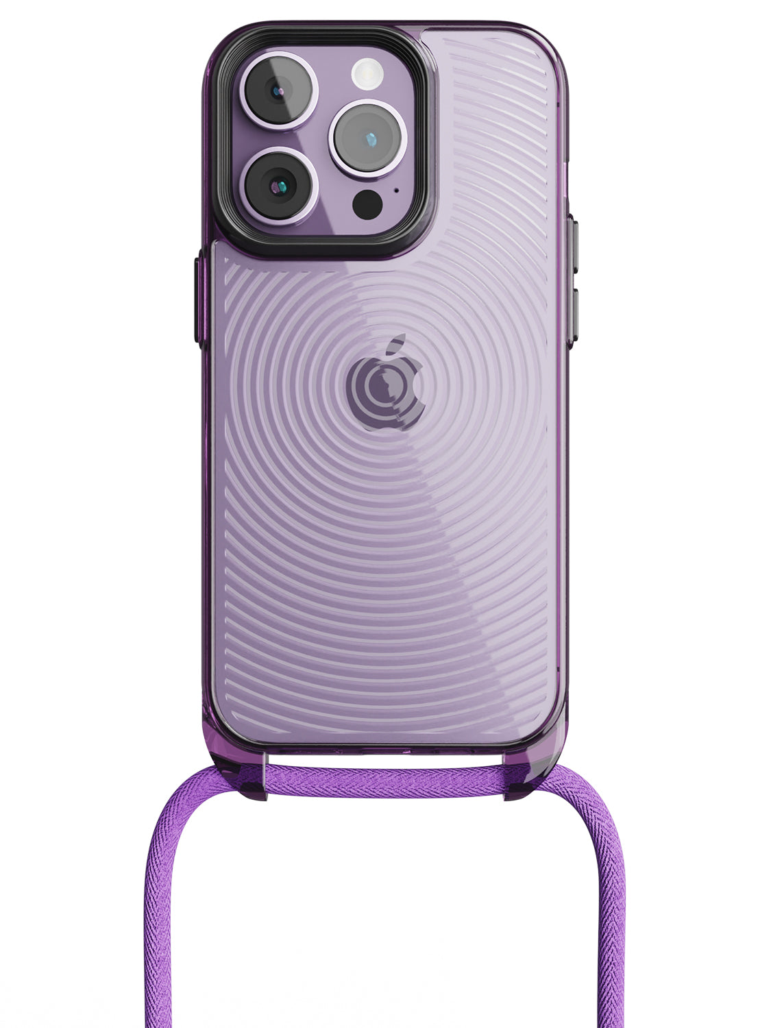 Clear Spiral Crossbody Sling Case - iPhone 14 Pro (Clear - Purple)