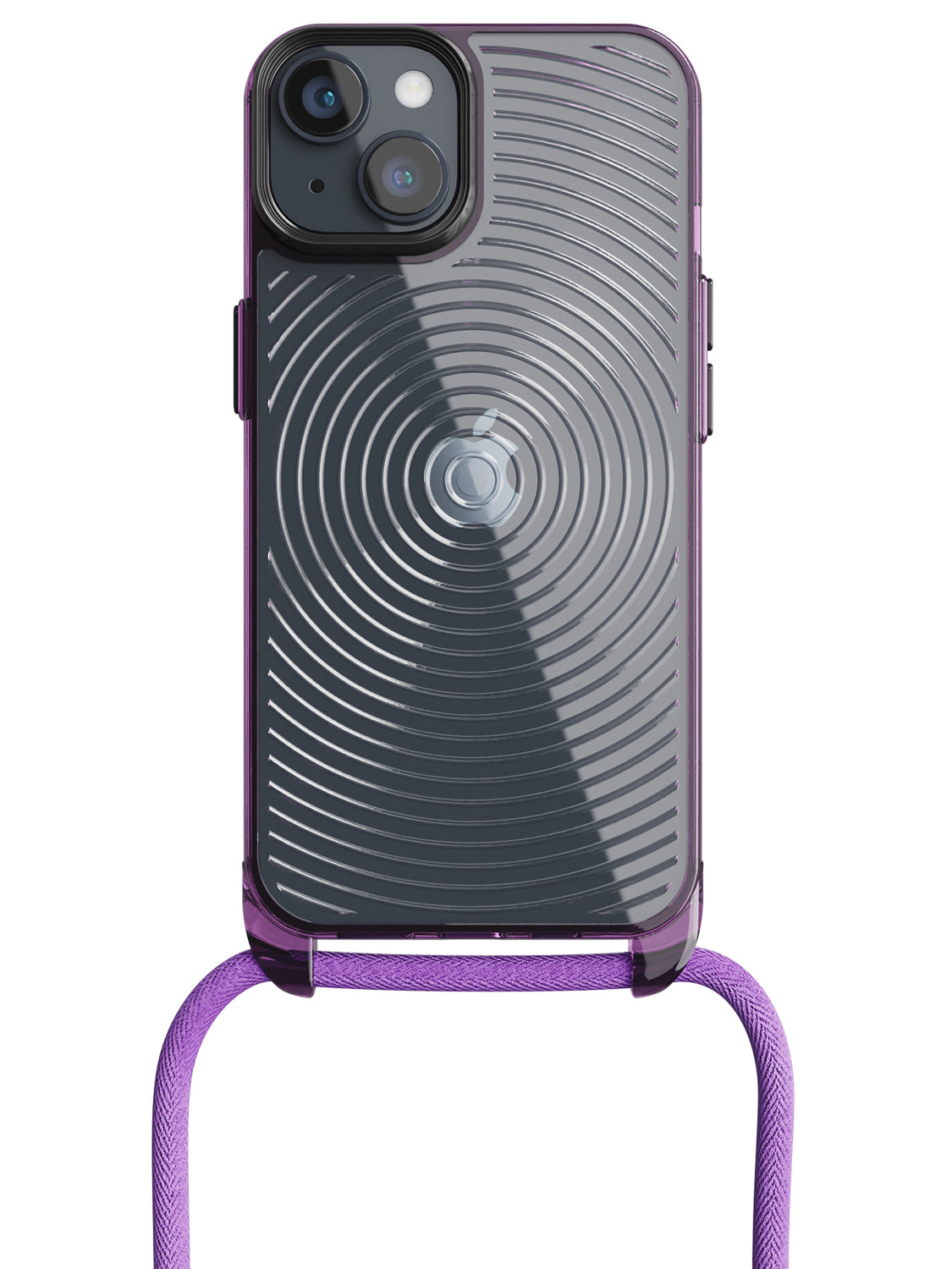 Clear Spiral Crossbody Sling Case - iPhone 14 (Clear - Purple)