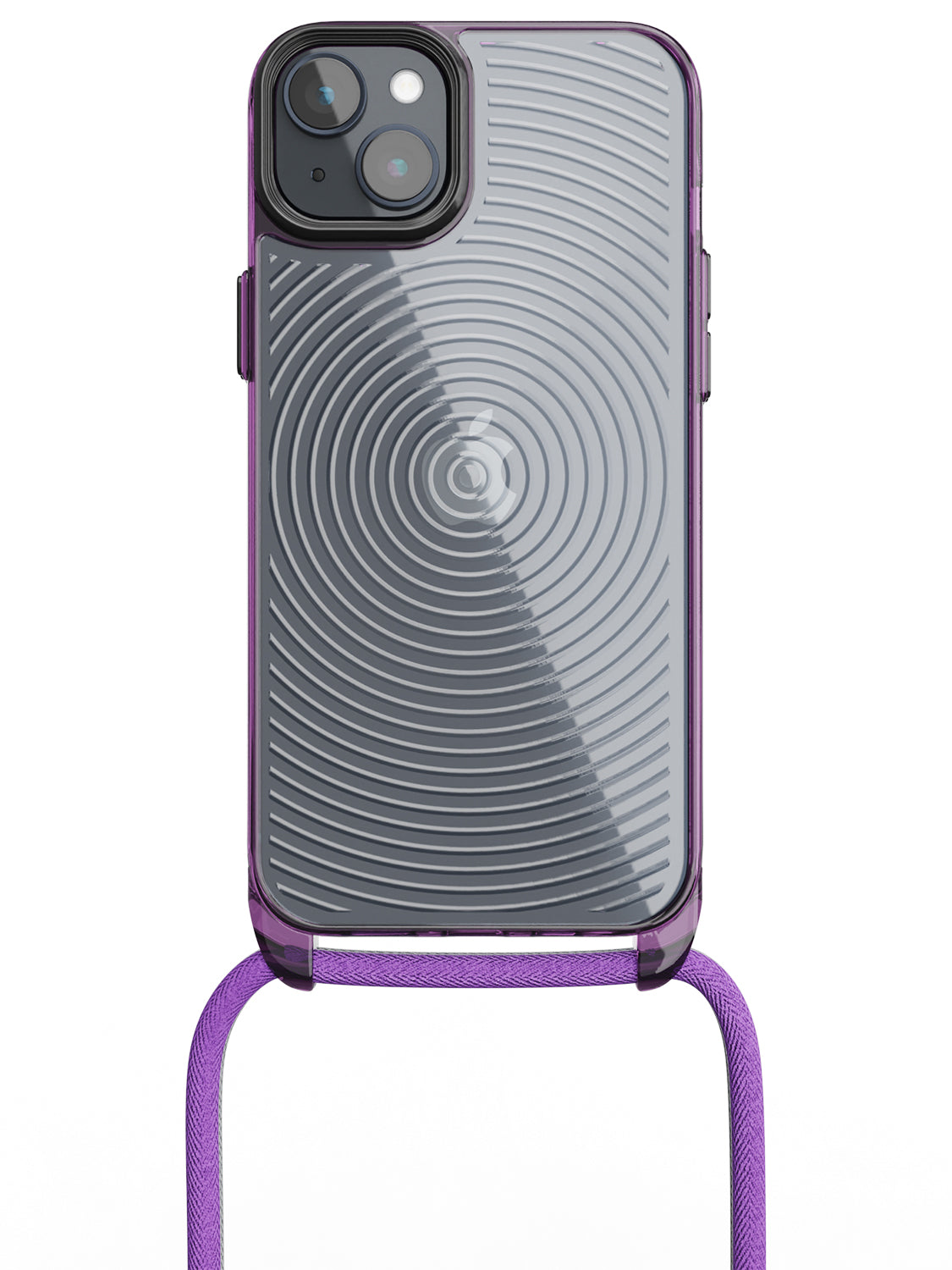 Clear Spiral Crossbody Sling Case - iPhone 14 Plus (Clear - Purple)
