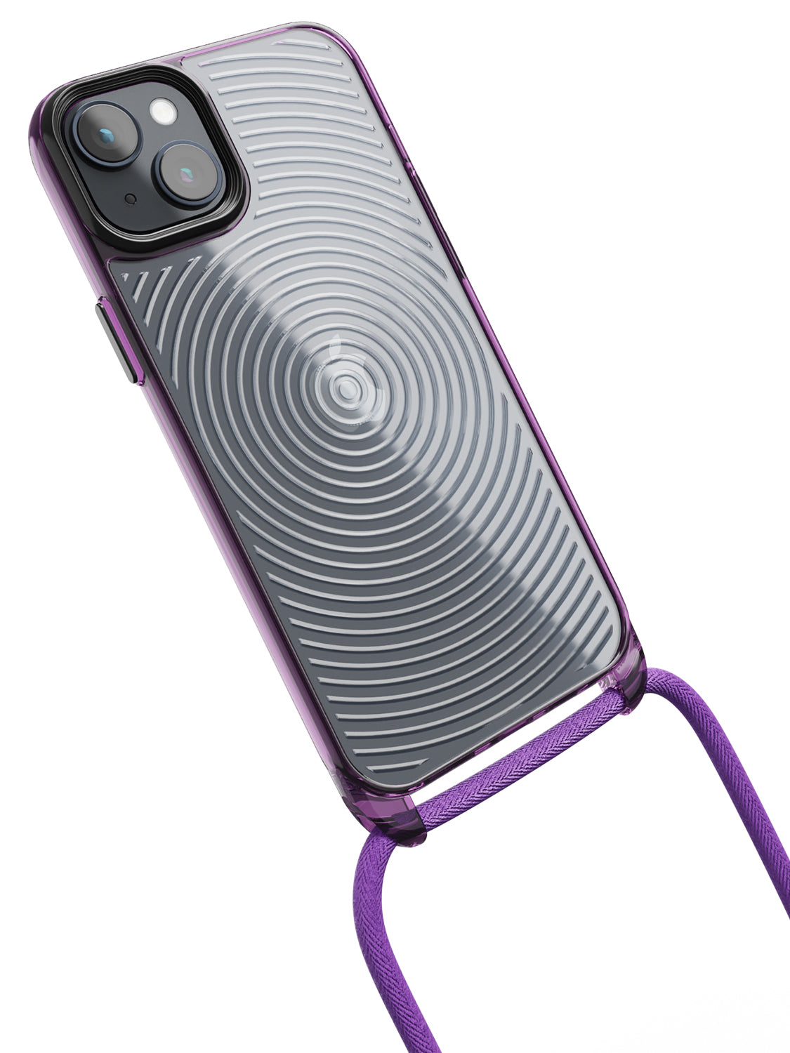 Clear Spiral Crossbody Sling Case - iPhone 14 Plus (Clear - Purple)