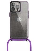 Clear Diagonals Crossbody Sling Case - iPhone 13 Pro (Clear - Purple)