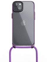 Clear Diagonals Crossbody Sling Case - iPhone 14 Plus (Clear - Purple)
