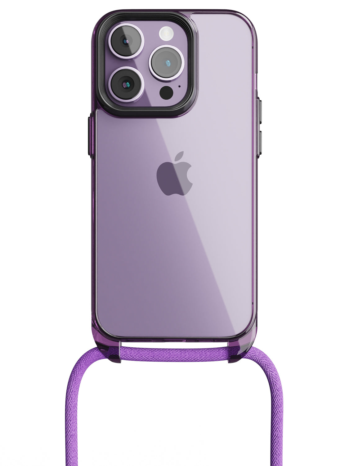 Clear Crossbody Sling Case - iPhone 14 Pro (Clear - Purple)