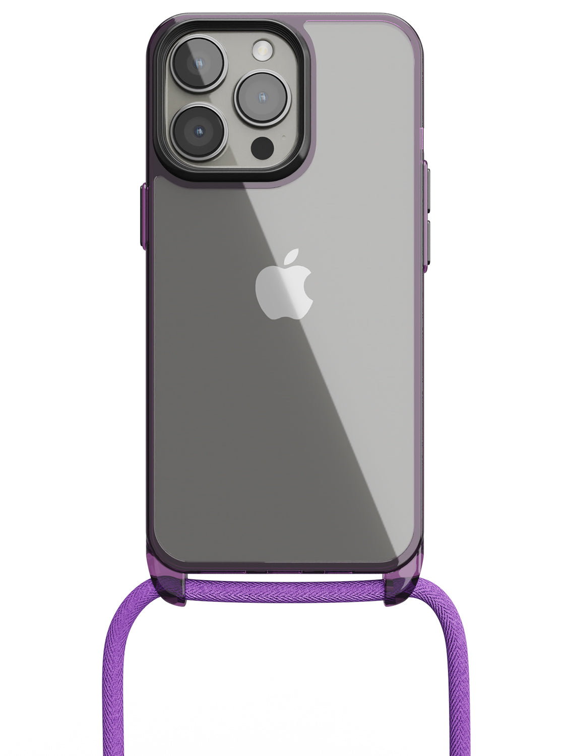 Clear Crossbody Sling Case - iPhone 13 Pro (Clear - Purple)