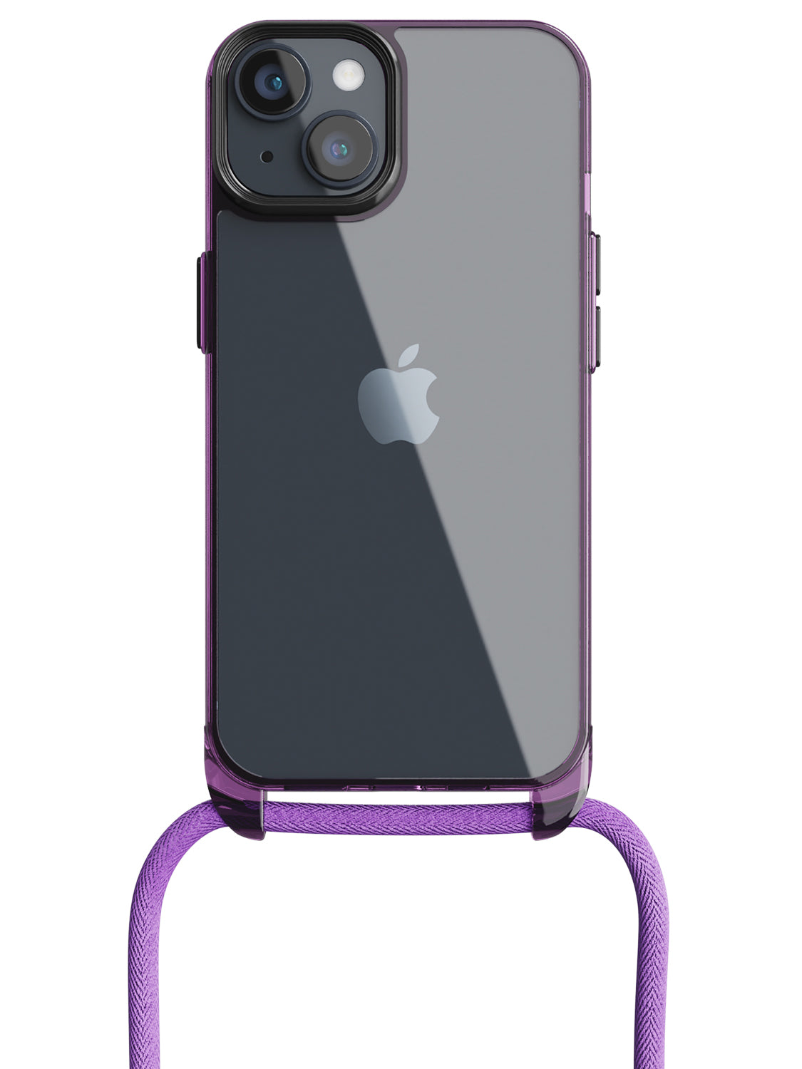 Clear Crossbody Sling Case - iPhone 13 (Clear - Purple)