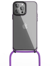 Clear Crossbody Sling Case - iPhone 13 Pro Max (Clear - Purple)