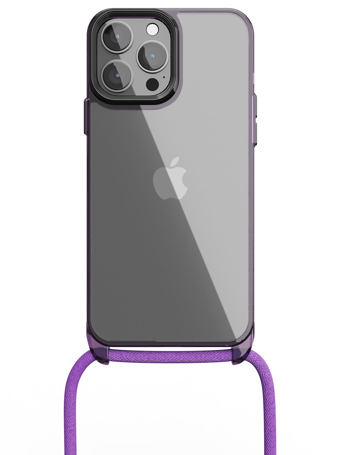 Clear Crossbody Sling Case - iPhone 13 Pro Max (Clear - Purple)