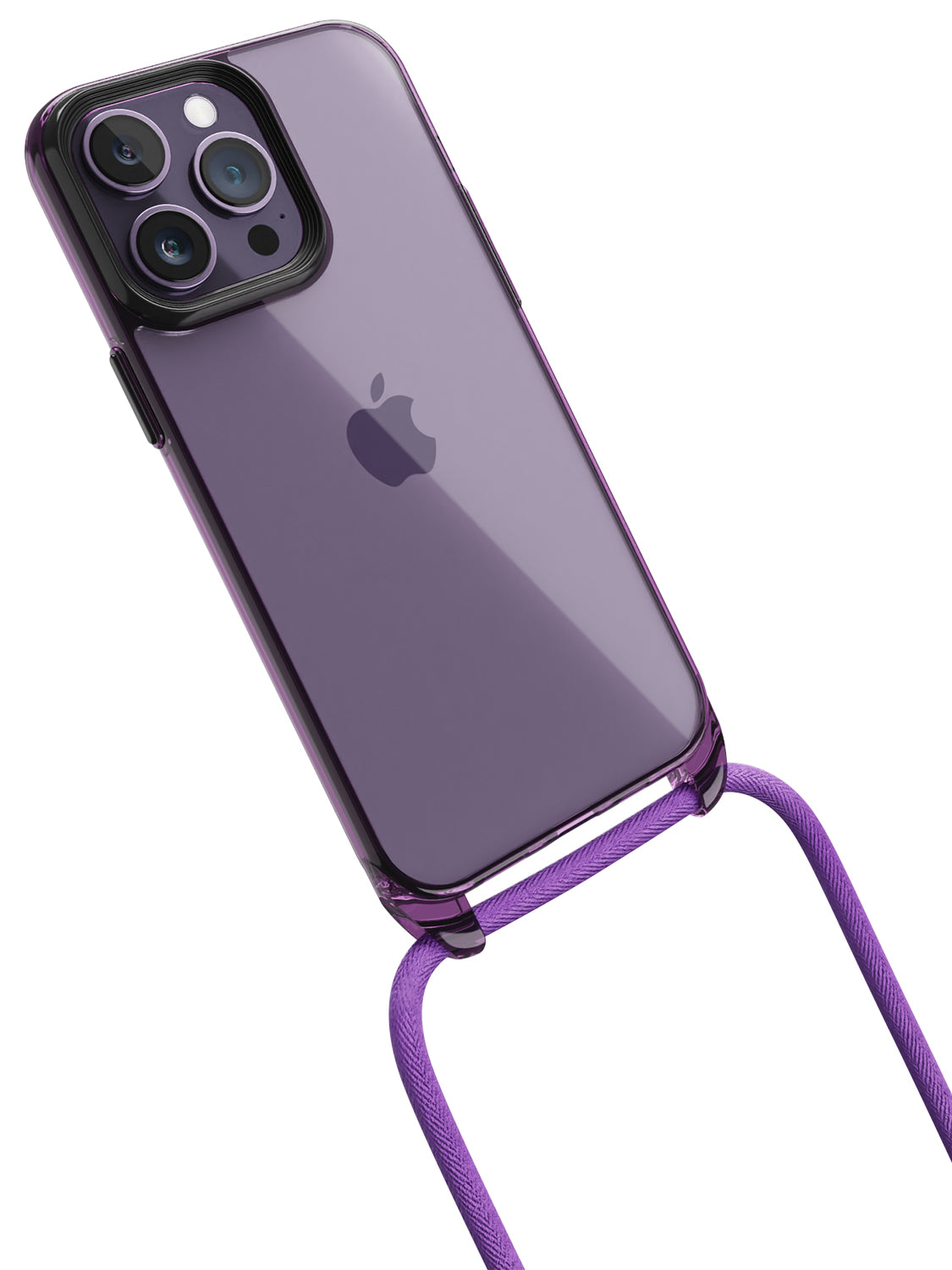 Clear Crossbody Sling Case - iPhone 14 Pro Max (Clear - Purple)