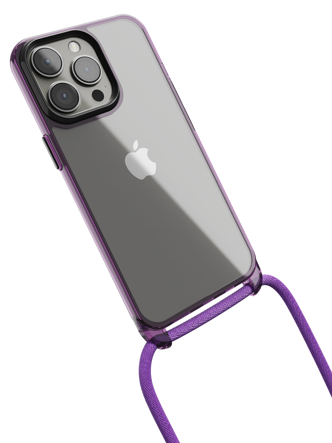 Clear Crossbody Sling Case - iPhone 13 Pro (Clear - Purple)