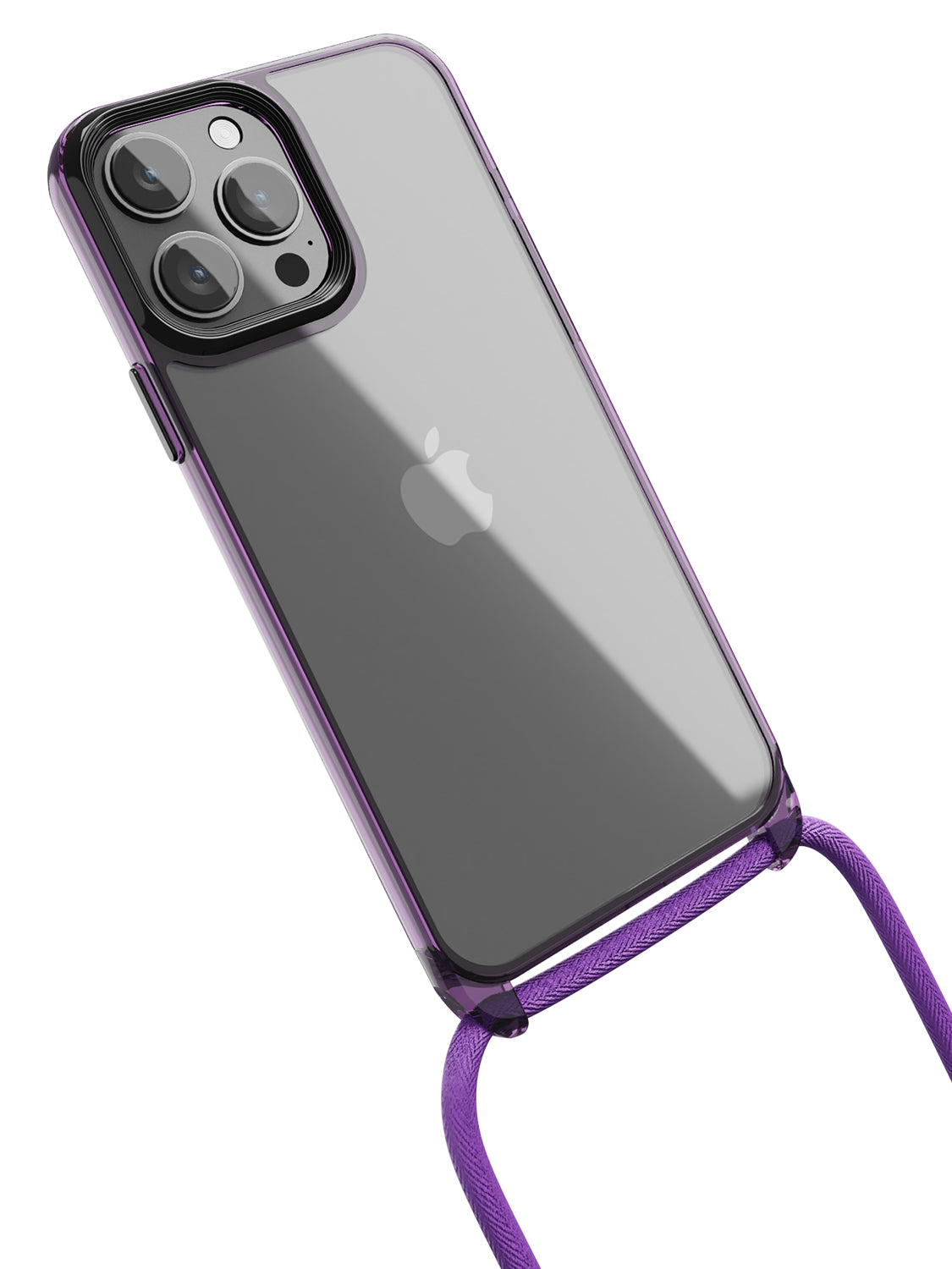 Clear Crossbody Sling Case - iPhone 13 Pro Max (Clear - Purple)
