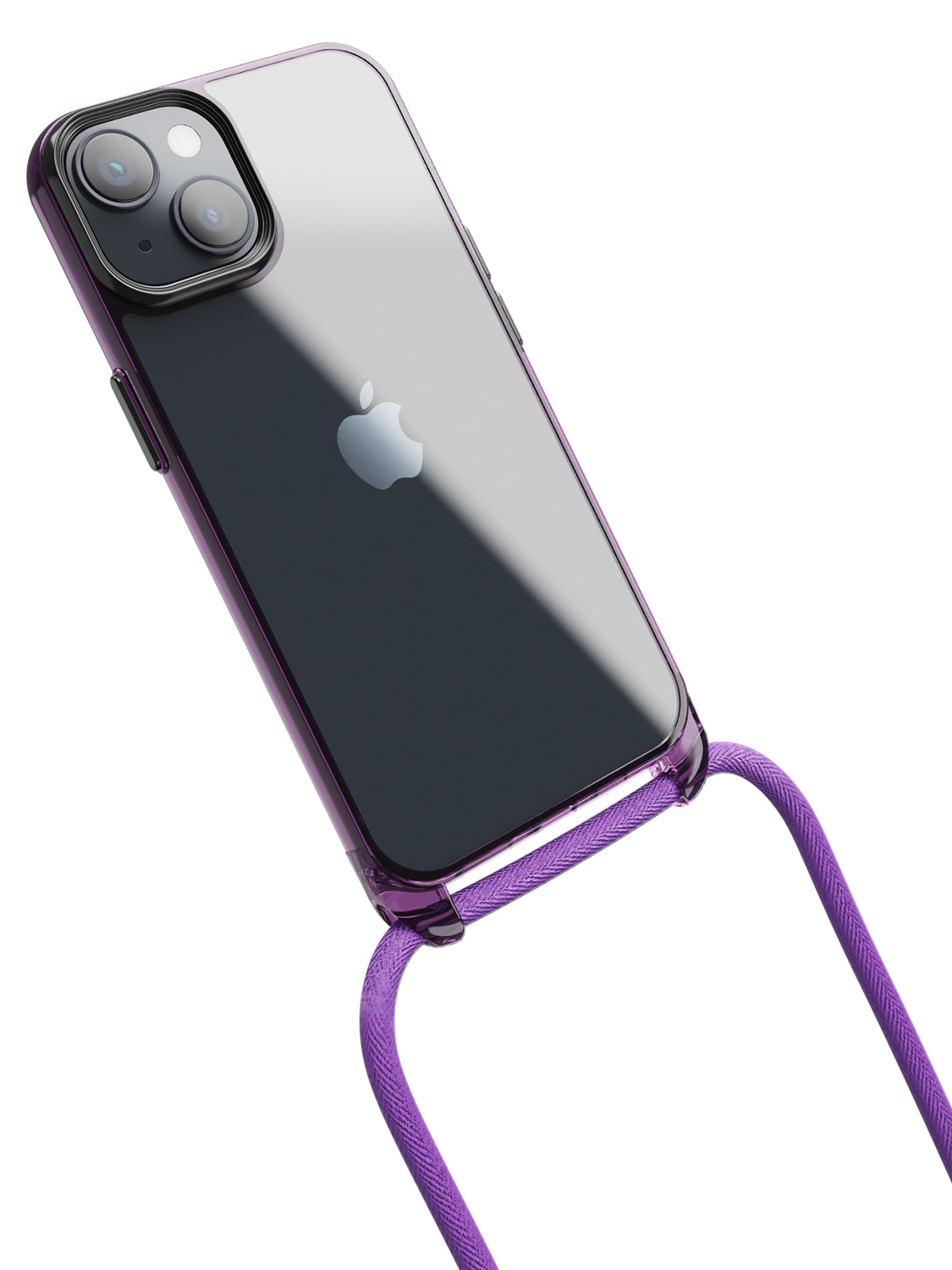 Clear Crossbody Sling Case - iPhone 13 (Clear - Purple)