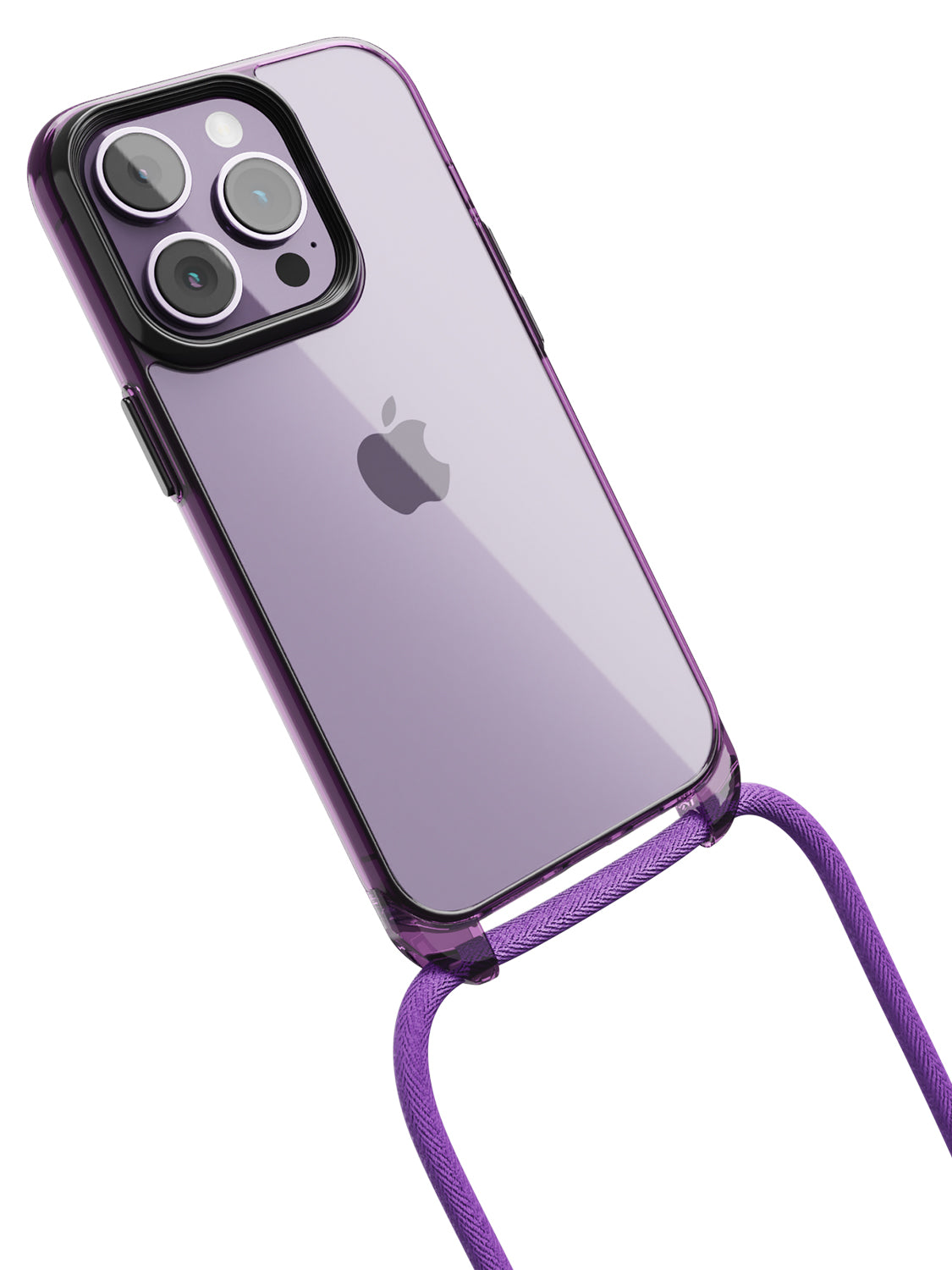 Clear Crossbody Sling Case - iPhone 14 Pro (Clear - Purple)