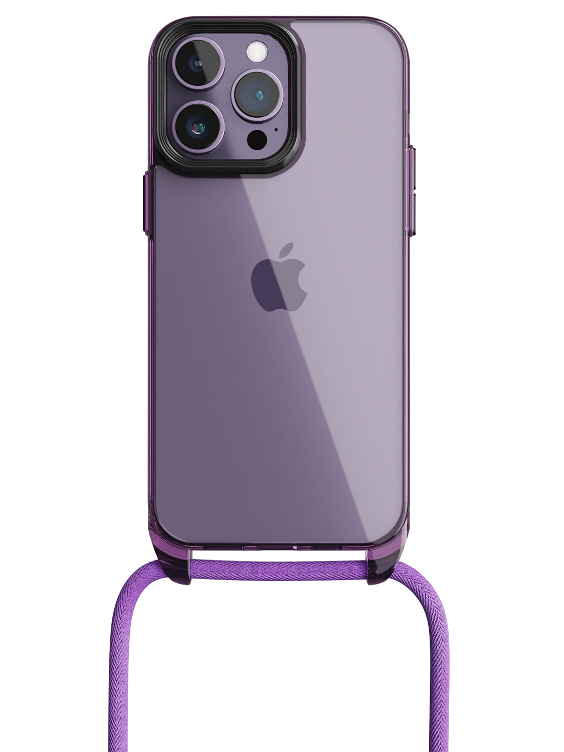 Clear Crossbody Sling Case - iPhone 14 Pro Max (Clear - Purple)