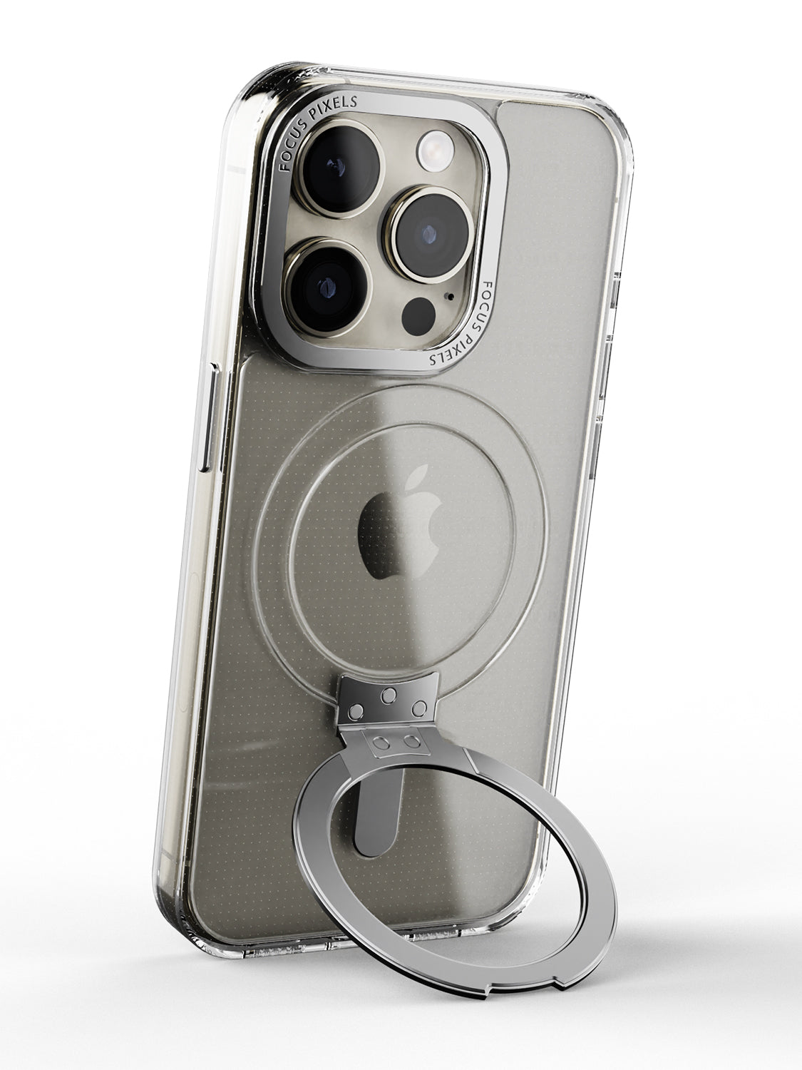 Clear Magsafe FlexiStand® Case - iPhone 15 Pro (Clear - Silver)