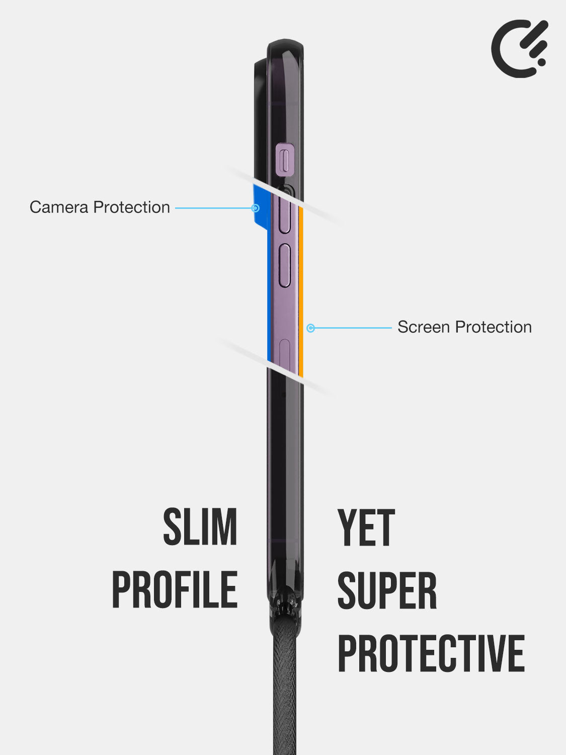 Clear Crossbody Sling Case - iPhone 13 Pro (Clear - Black)
