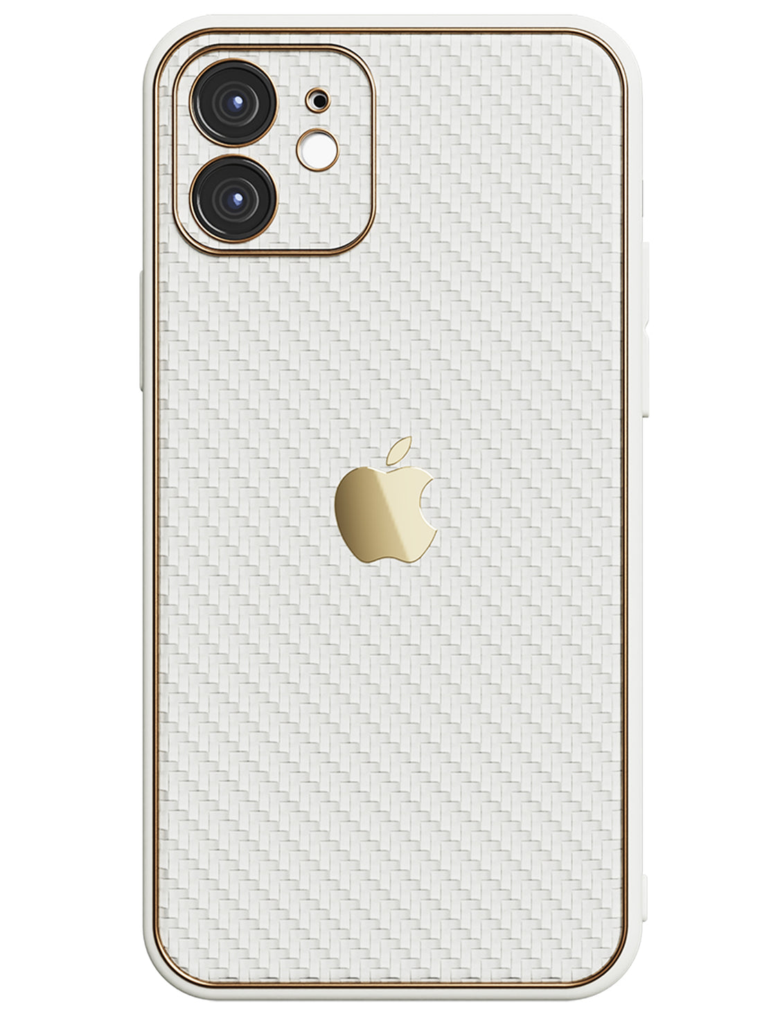 Carbon Leather Chrome Case - iPhone 12 (White)