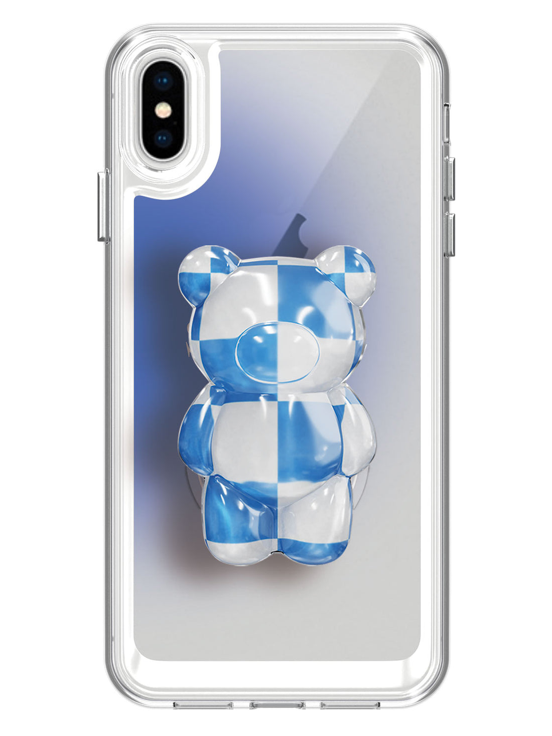 Stay Simple Clear Case with Blue Bear Pop Socket - iPhone XS Max