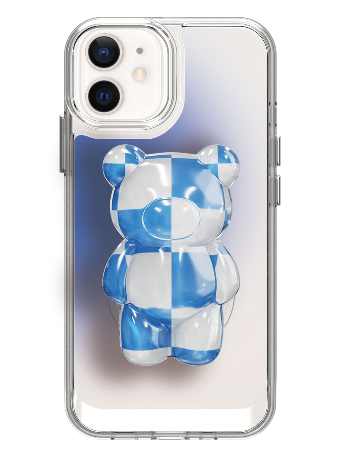 Stay Simple Clear Case with Blue Bear Pop Socket - iPhone 12 Mini