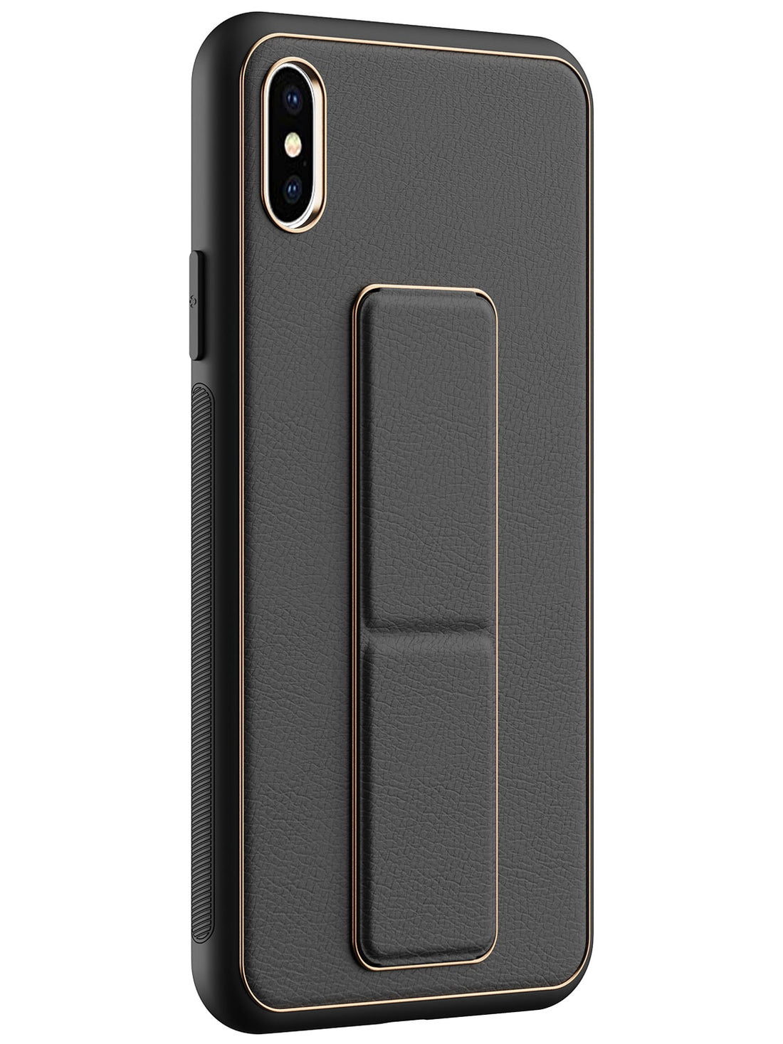 Leather Chrome Cover with Stand - iPhone X / Xs